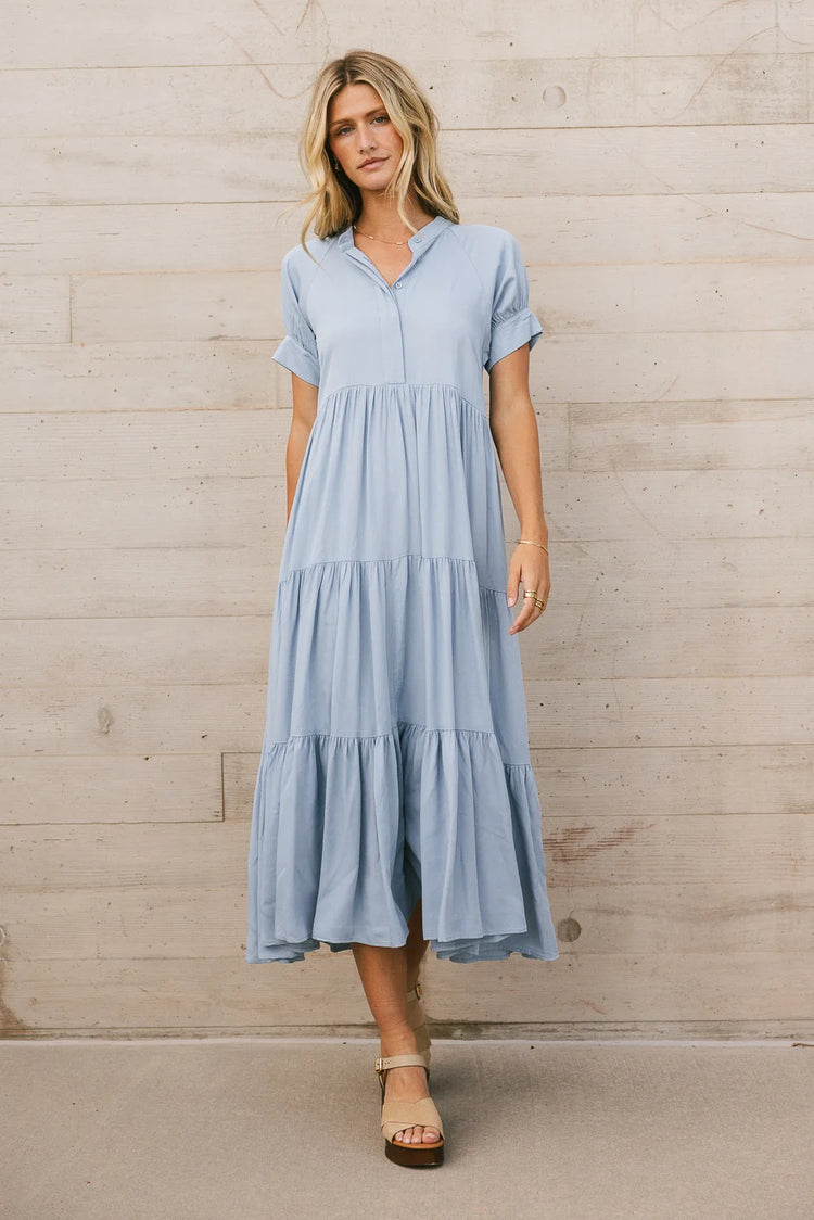 Shorts sleeves dress in blue 