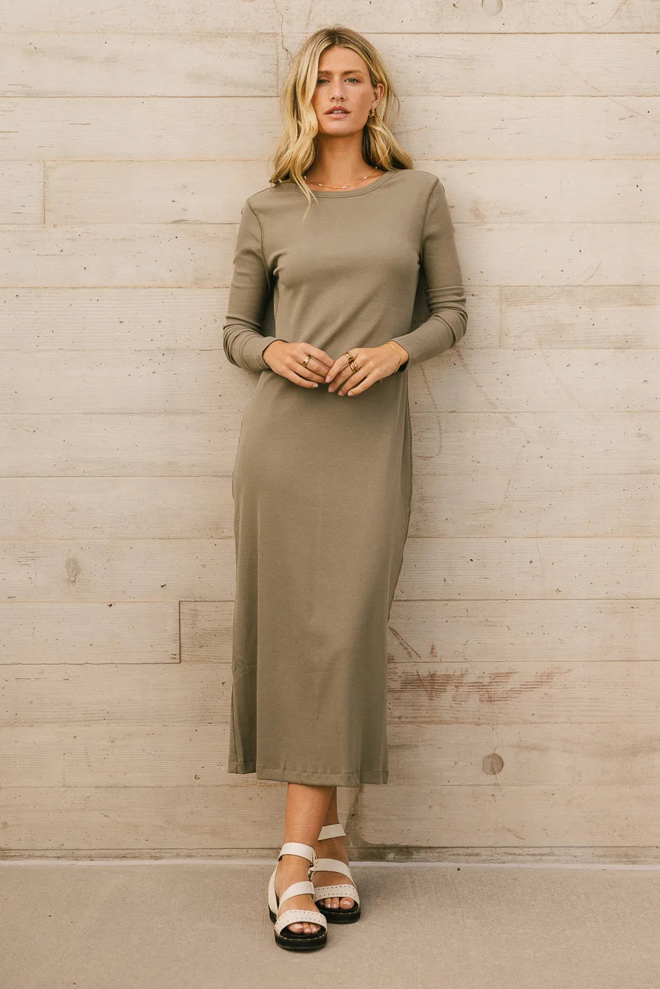 Hollis Ribbed Dress in Olive - FINAL SALE Hollis Ribbed Dress in Olive - FINAL SALE