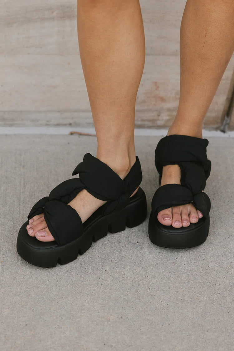 Platform sandals in black 