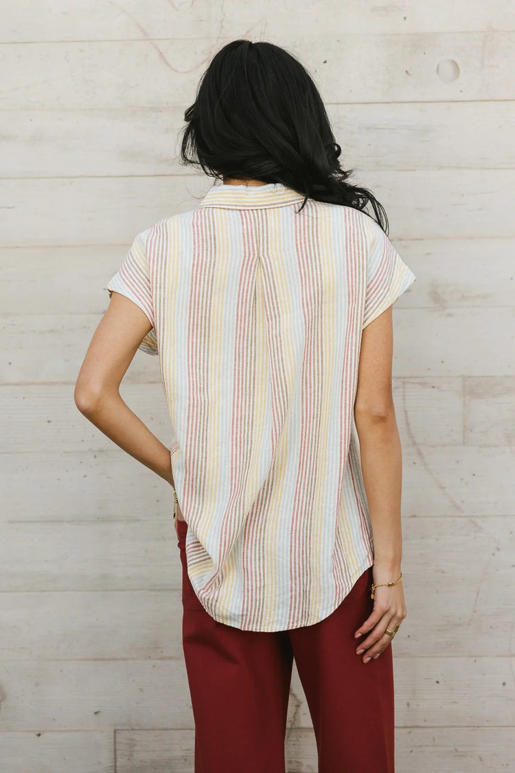 Striped style button up in multi color 