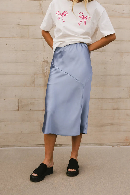 Silk skirt in blue 