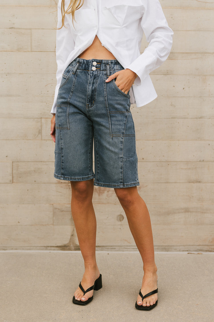 denim bermuda shorts