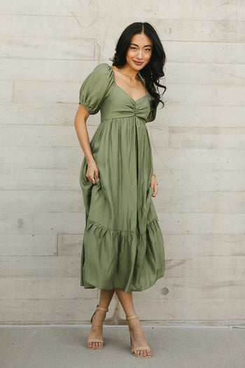 Midi dress in sage 