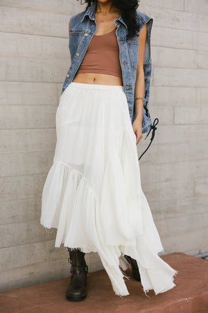 Augusta Handkerchief Skirt in Cream - FINAL SALE