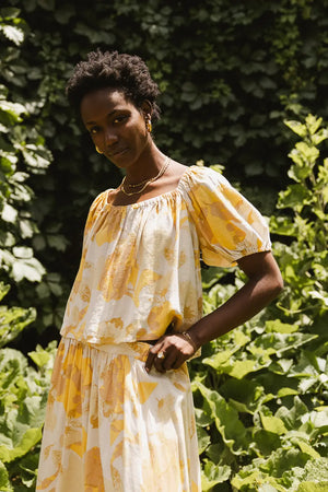 Saffron Floral Crop Top - FINAL SALE