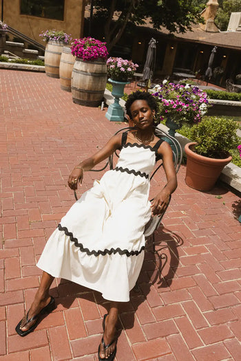 Woven dress in ivory 