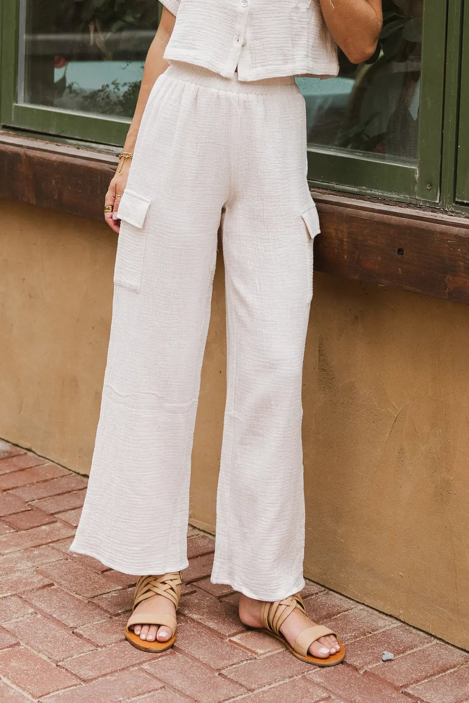 Benji Cotton Gauze Pants in Ecru - FINAL SALE Benji Cotton Gauze Pants in Ecru - FINAL SALE
