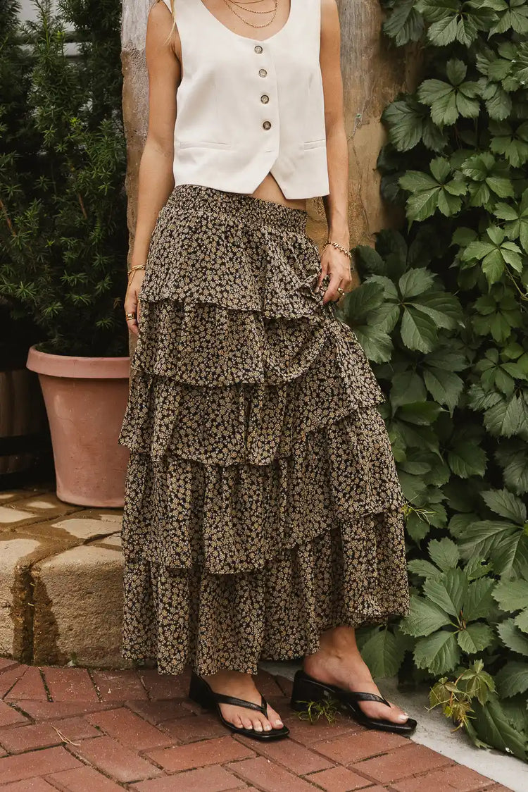 Five layered skirt in black 