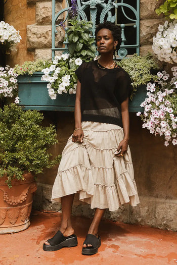 Tiered midi skirt 