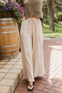 Elastic waist woven pants 