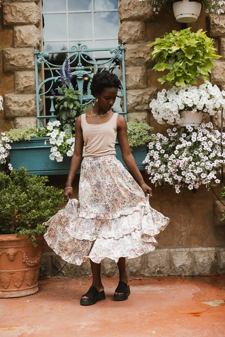 Midi floral skirt 