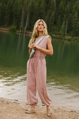 Weekend Warrior Jumpsuit in Pink - FINAL SALE