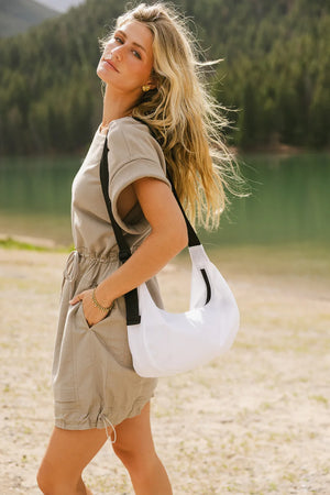 Niall Crescent Bag in Ivory - FINAL SALE