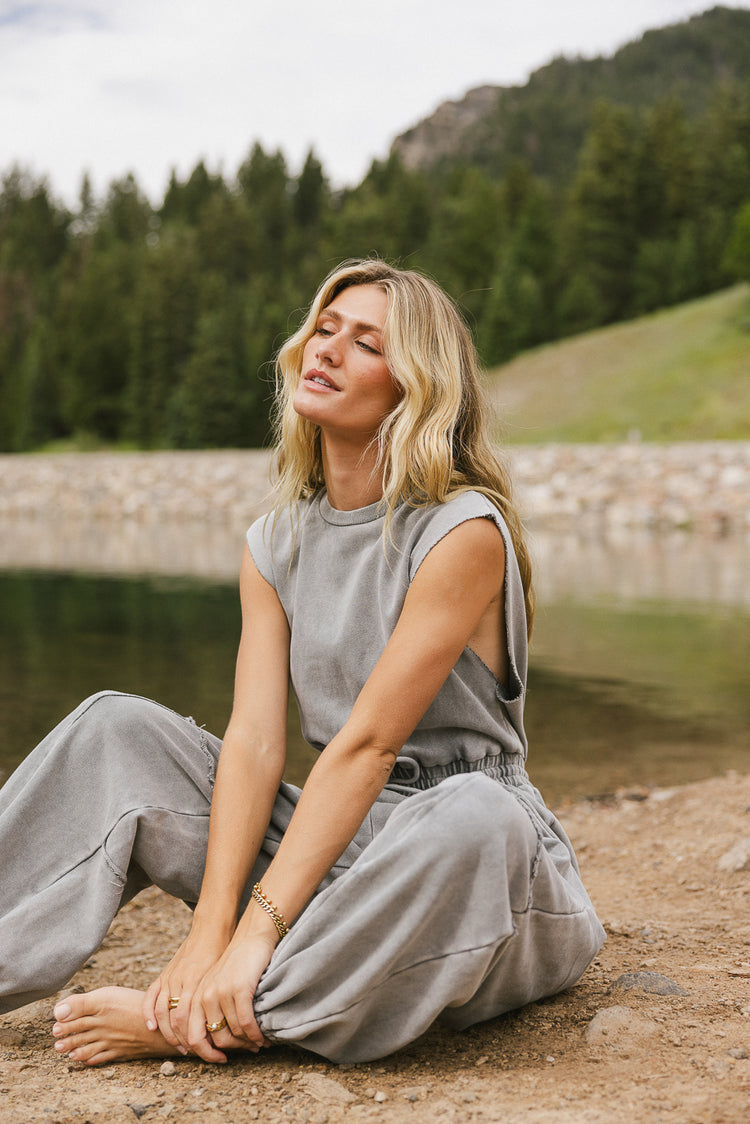 loose fit jumpsuit in grey