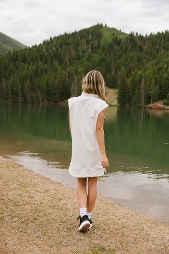 Plain color dress in ivory 