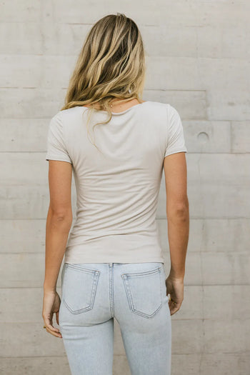 Plain color top in grey 