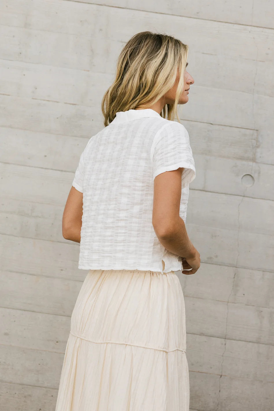 Textured top in white 