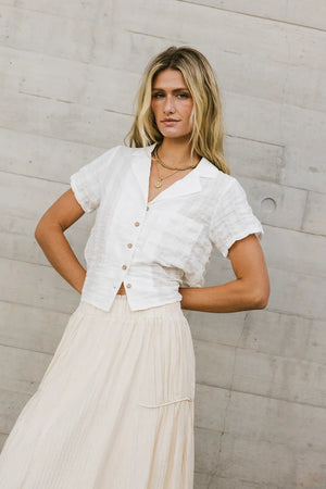 Stacia Textured Button Up - FINAL SALE