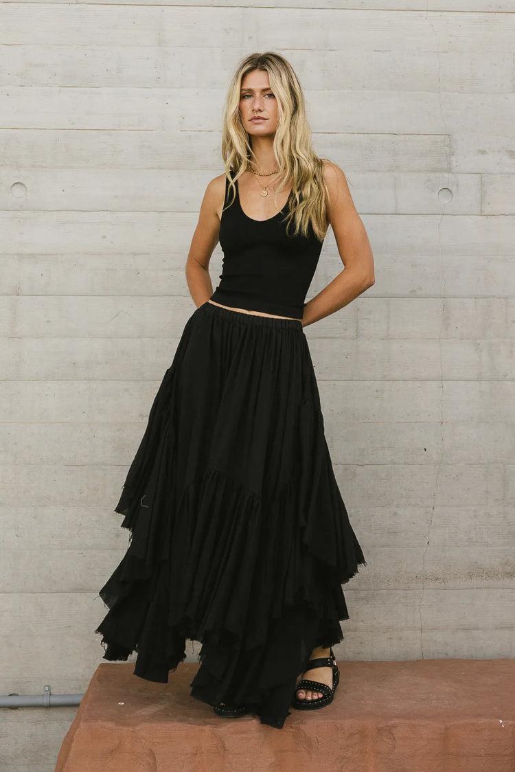 Maxi skirt in black 