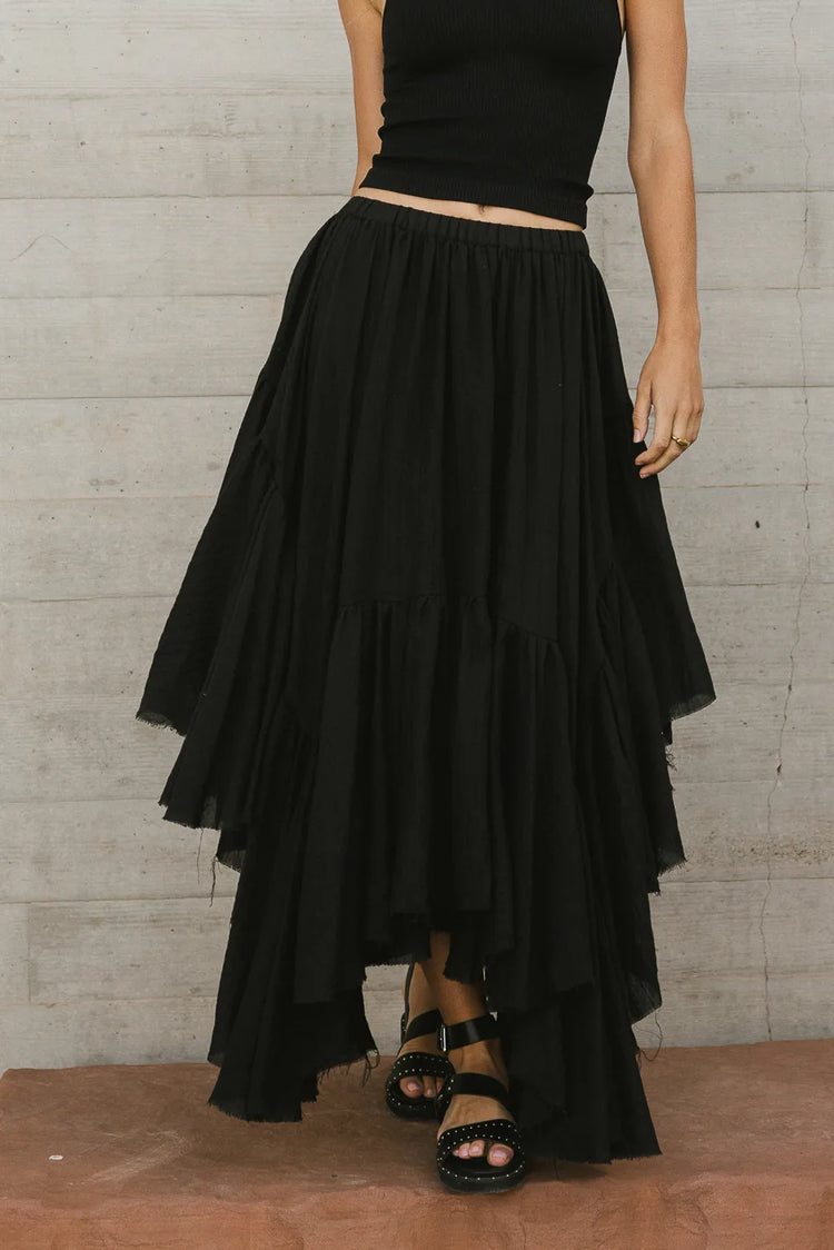 Tiered skirt in black 