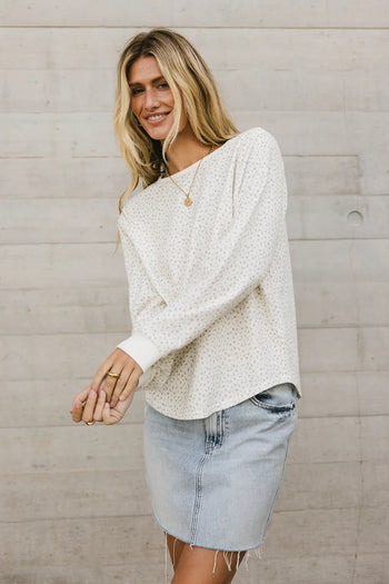 Long sleeves top in cream 
