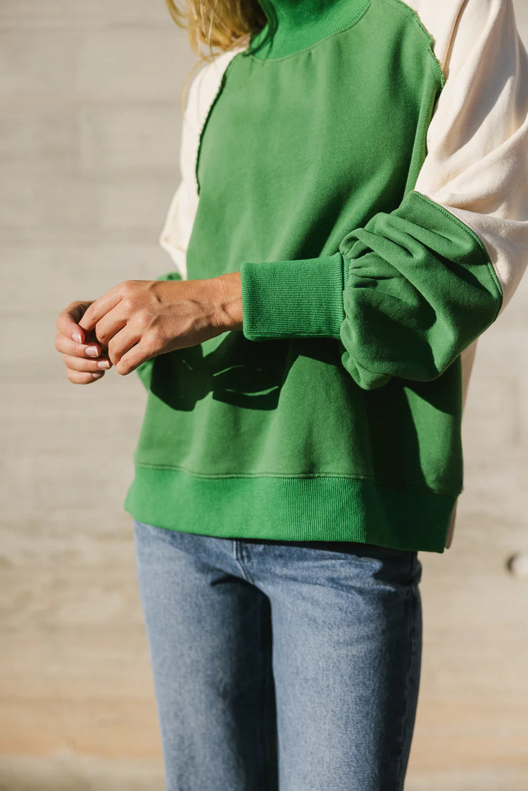 Ribbed cuff sleeves sweater 