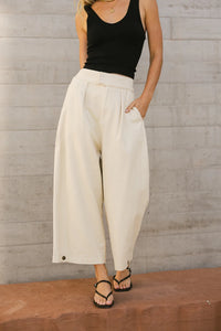 Elke Button Slacks in Natural