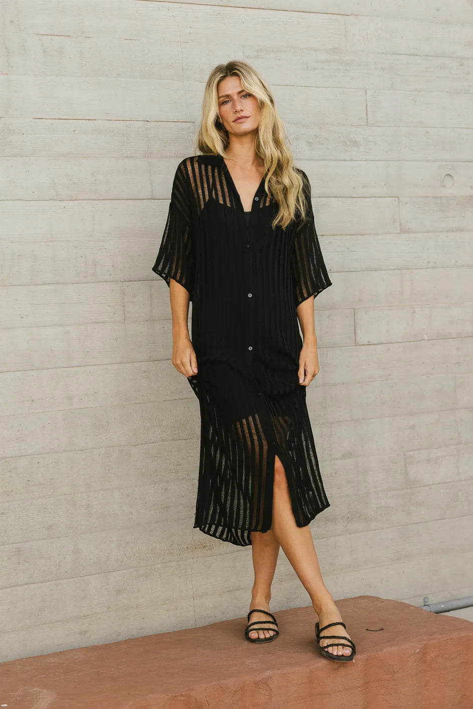 Button up dress in black 