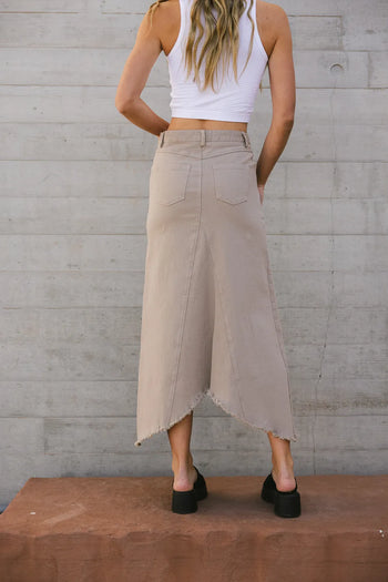Taupe denim skirt 