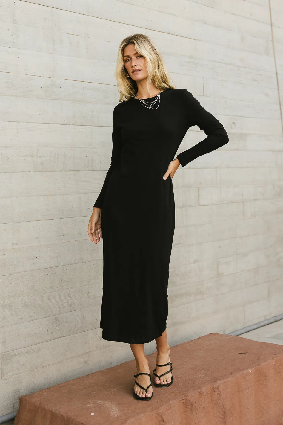 Hollis Ribbed Dress in Black - FINAL SALE Hollis Ribbed Dress in Black - FINAL SALE