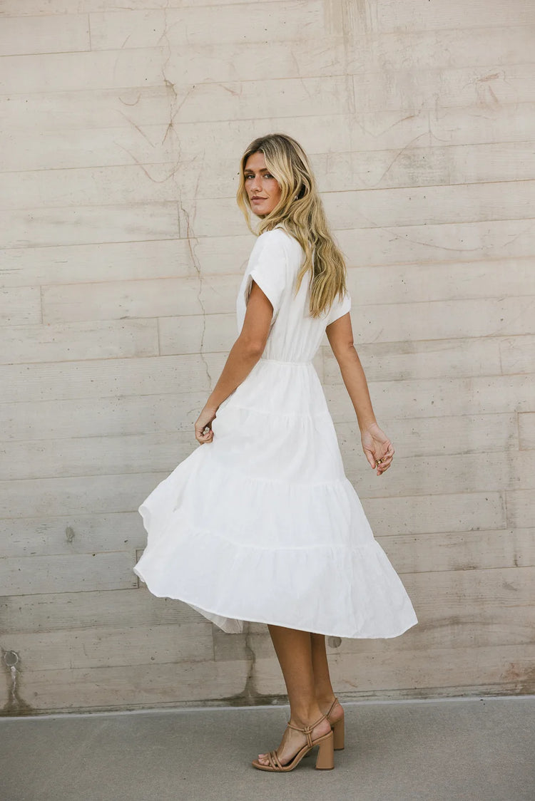 Woven dress in white 