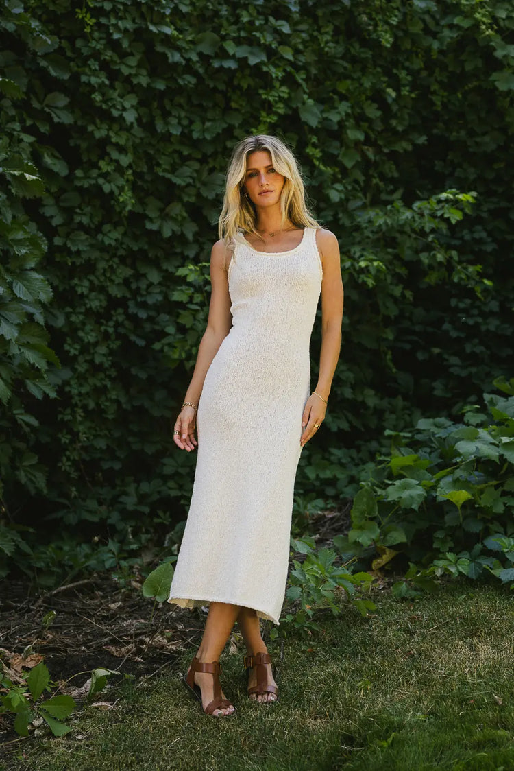 Midi dress in cream 