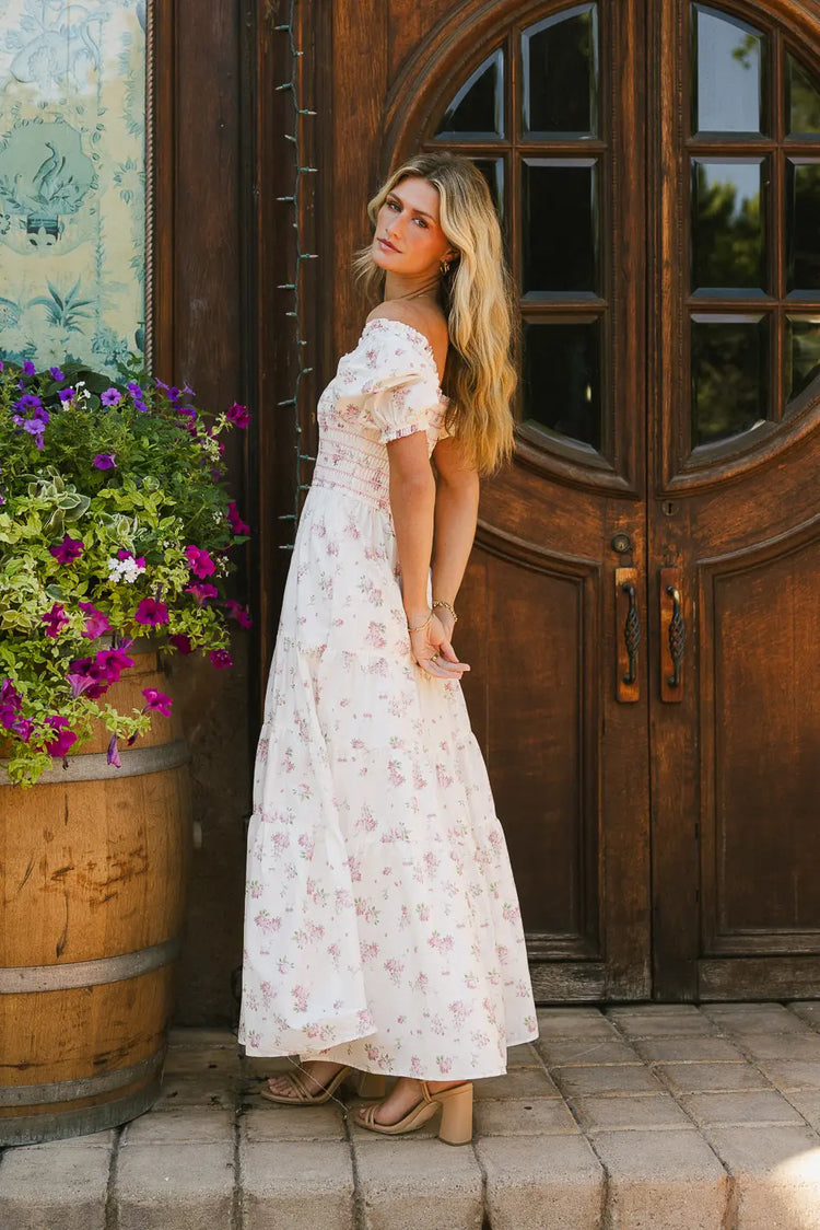 Woven dress in pink 