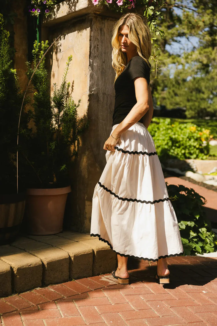 Maxi skirt in natural 