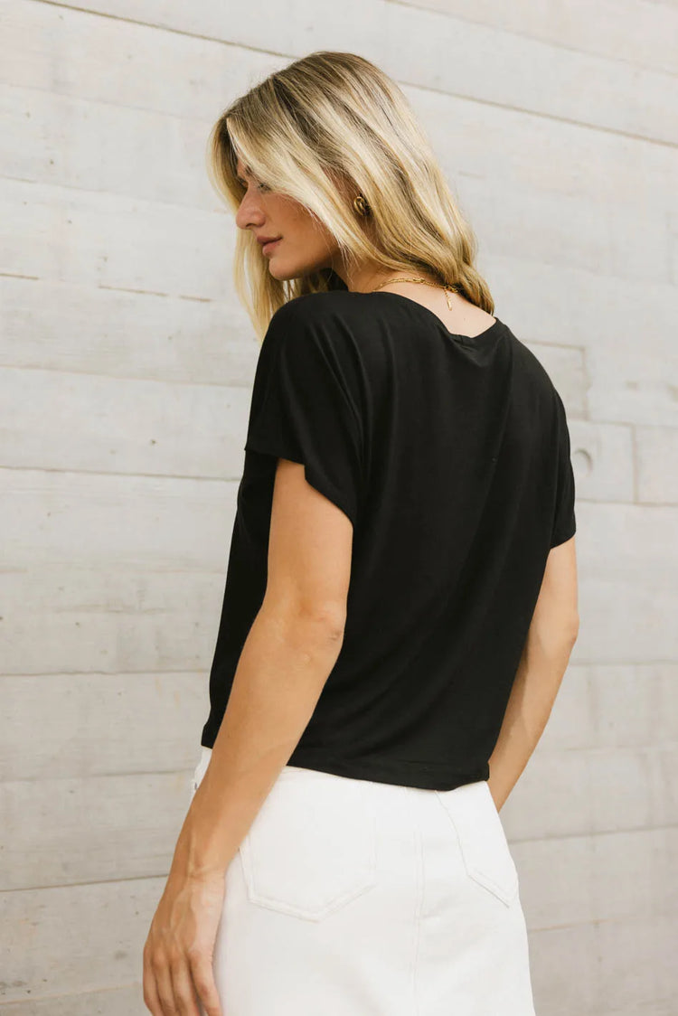 Short sleeves top in black 