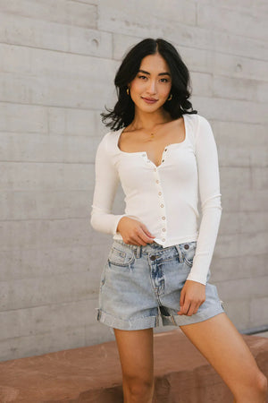 Maylinn Ribbed Top in Ivory - FINAL SALE