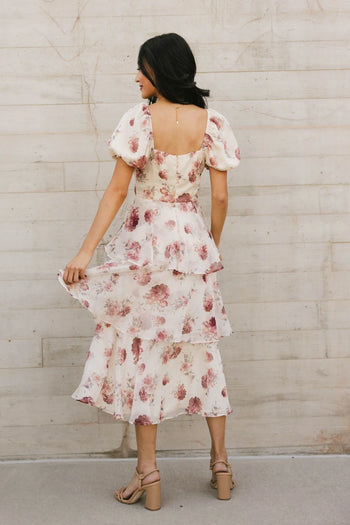 Woven dress in cream 