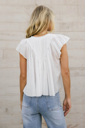 Plain color denim blouse 