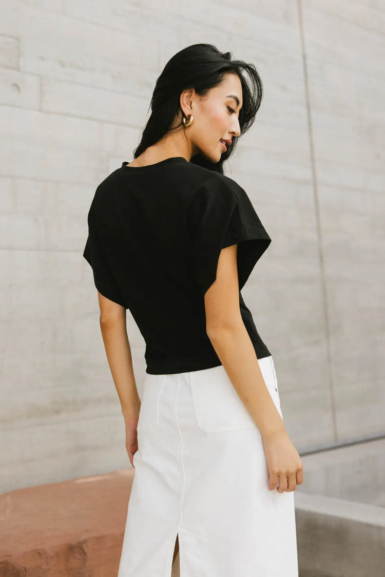 Short sleeves top in black 