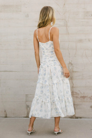 Adjustable straps shoulder  midi dress 