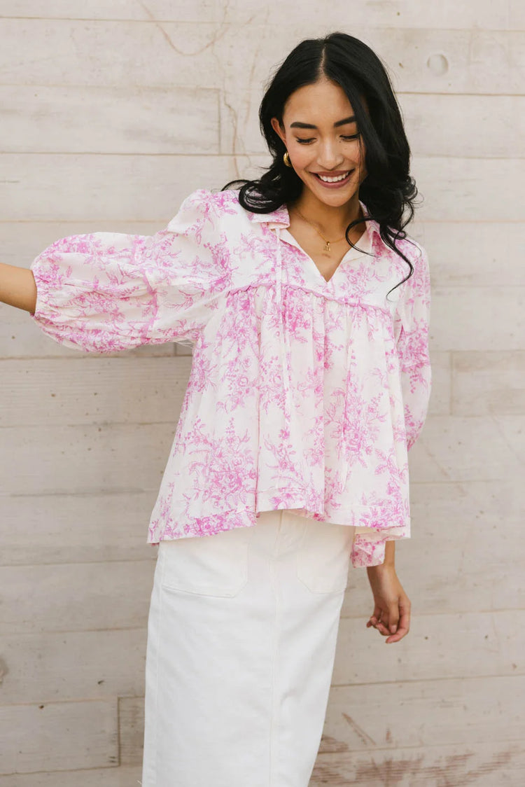 3/4 Sleeves blouse in pink 