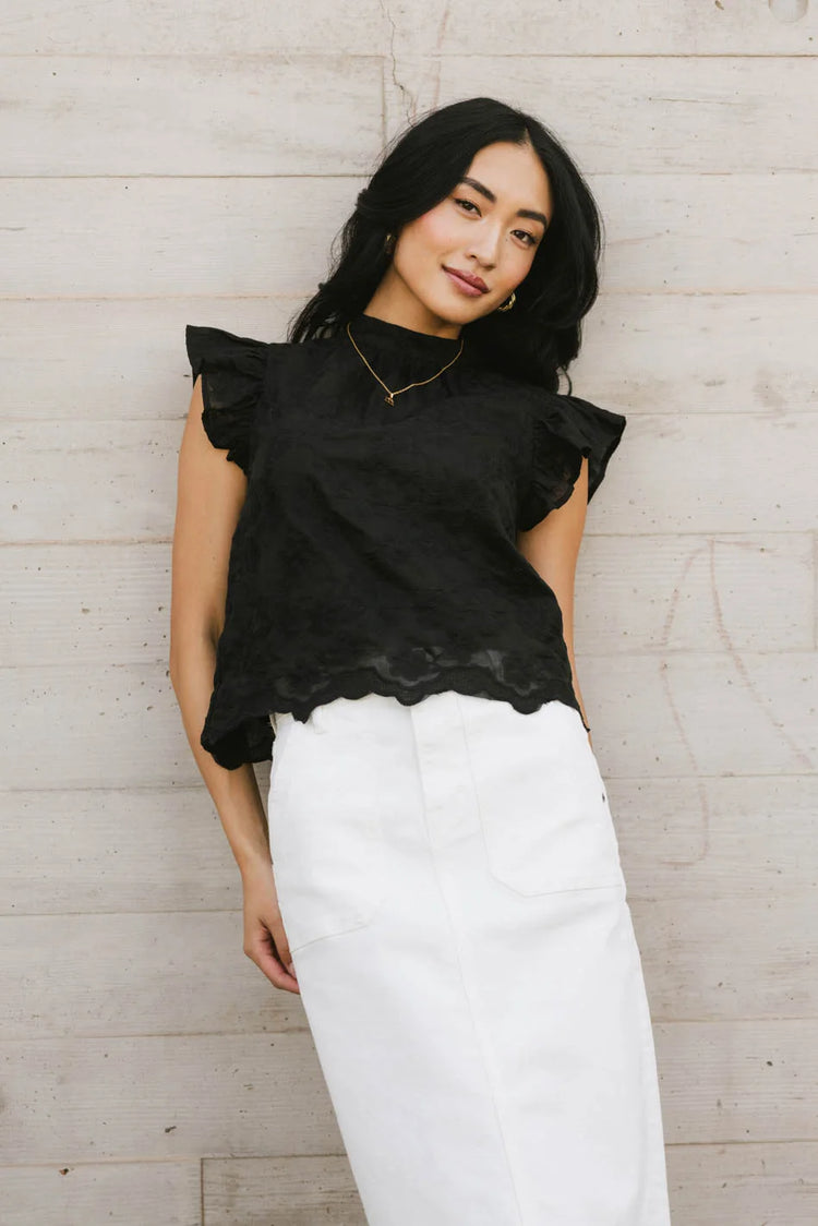 Short sleeves top in black 