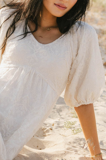 embroidered lace detail dress