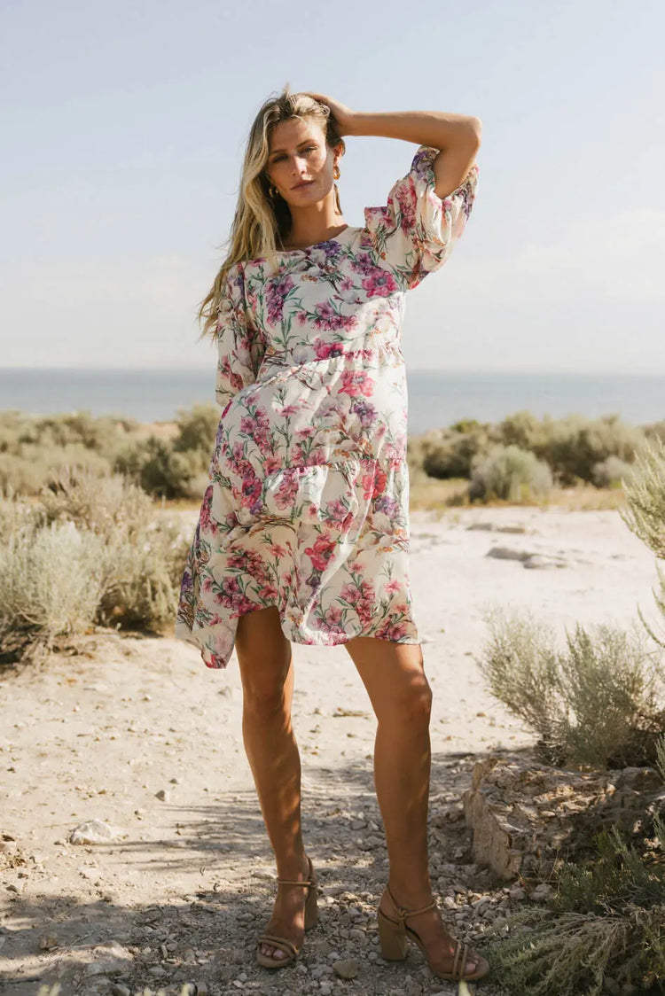 Midi dress in cream 