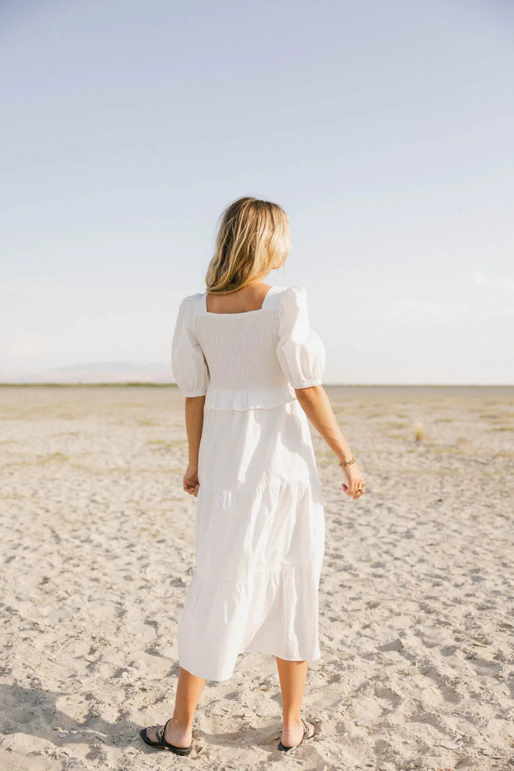 Tiered dress in white 