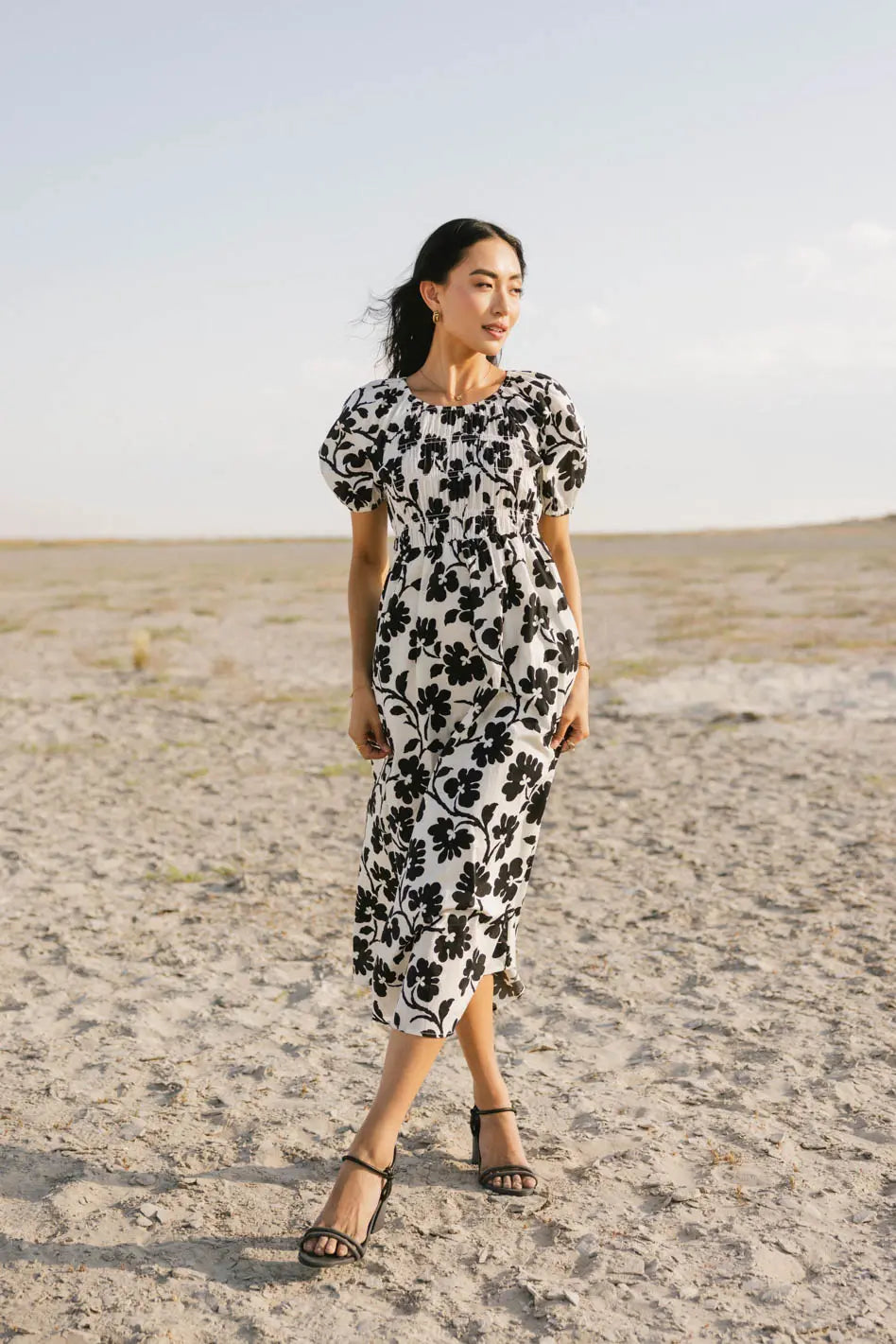 bohme smocked tiered midi dress Marnie Smocked Midi Dress