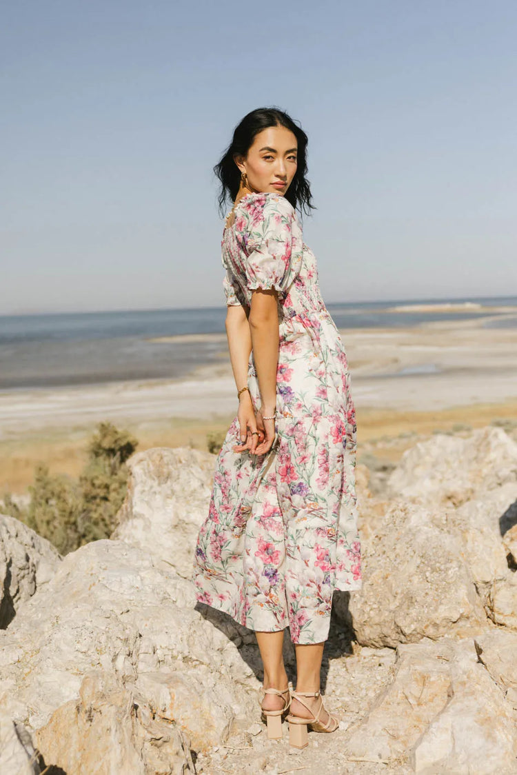 Short sleeves dress in pink 