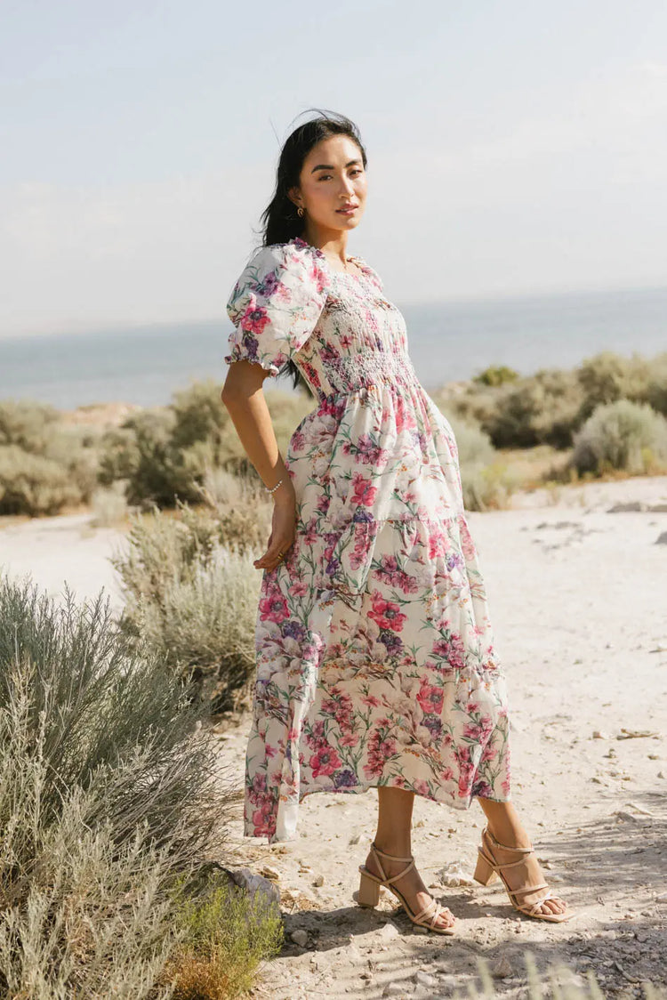 Maxi dress in cream 