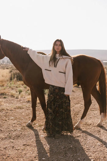 fuzzy jacket in cream 
