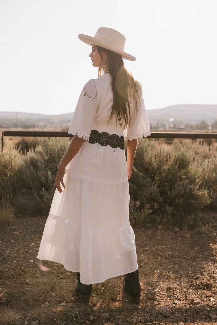 Tiered skirt white dress 